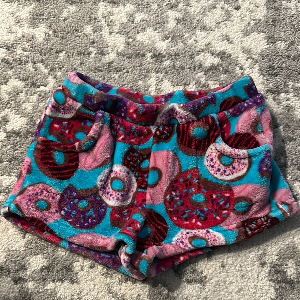 Candy pink women’s small Colorful Donut Patterned Shorts